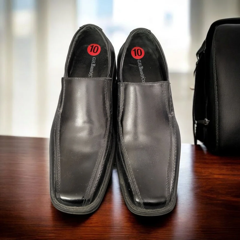 New! G.H. BASS Co. Classic Black Men's Slip-On Shoes Size 10